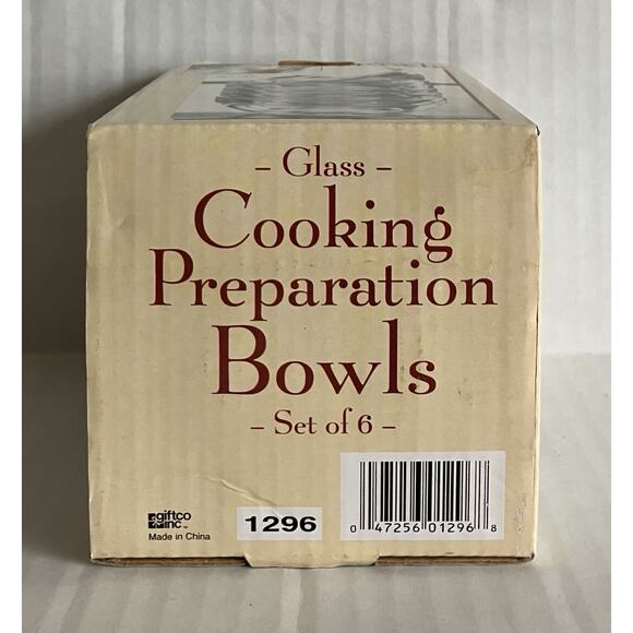 Clear Glass Individual Cooking Prep Dipping Bowls Giftco 1296 Set of 6 NOB - Picture 2 of 7